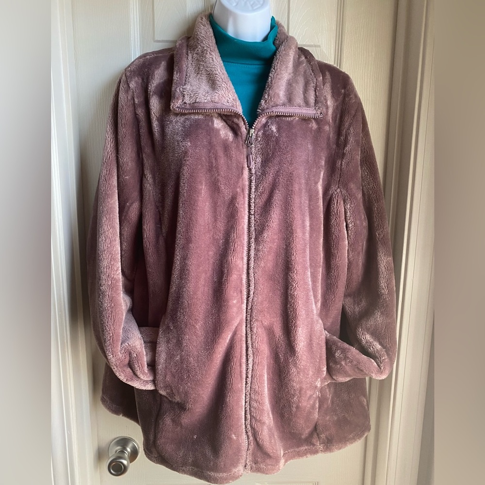 Mauve Washable Faux Fur Jacket by 32 Degree Heat XXL